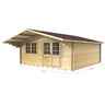 5m X 5m (16 X 16) Apex Log Cabin (2148) - Double Glazing + Double Doors - 44mm Wall Thickness