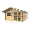 4m X 5m (13 X 16) Apex Log Cabin (2061) - Double Glazing + Double Doors - 70mm Wall Thickness