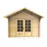 3m X 3m (10 X 10) Apex Log Cabin (2035) - Double Glazing + Double Doors - 44mm Wall Thickness