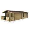 4m X 8m (13 X 26) Apex Log Cabin (2049) - Double Glazing + Double Doors - 44mm Wall Thickness