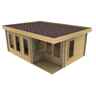 6m X 5m (20 X 16) Pent Log Cabin (4617) - Double Glazing + Double Door - 44mm Wall Thickness