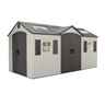 15 X 8 Life Plus Double Entrance Plastic Apex Shed With Plastic Floor + 2 Windows (4.57m X 2.43m)