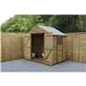 7ft x 5ft (1.5m x 2.2m) Pressure Treated Overlap Apex Wooden Garden Shed With Double Doors And 1 Window - Modular