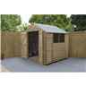 7ft X 7ft (2.2m X 2.1m) Pressure Treated Overlap Apex Wooden Garden Shed With Double Doors And 2 Windows - Modular