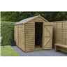 8ft X 6ft (2.4m X 1.9m) Pressure Treated Windowless Overlap Apex Wooden Garden Shed With Single Door - Modular (core)