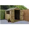 8ft x 6ft (2.4m x 1.9m) Pressure Treated Overlap Apex Wooden Garden Shed With Double Doors And 2 Windows - Modular (core)