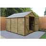 10ft X 8ft (3.1m X 2.5m) Pressure Treated Windowless Overlap Apex Shed With Double Doors - Modular - Core