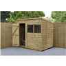 7ft X 5ft (1.5m X 2.1m) Pressure Treated Overlap Pent Shed With Single Door And 2 Windows - Modular