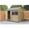 6ft X 8ft (1.9m X 2.4m) Overlap Pressure Treated Reverse Apex Shed With Single Door And 1 Window - Modular - Core