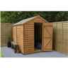 Installed 8 x 6 Overlap Apex Wooden Garden Security Shed Windowless (2.4m x 1.9m) - Modular -Includes Installation