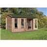 4.0m x 3.0m Reverse Apex Log Cabin (double Glazing) + 34mm Machined Logs **includes Free Shingles**