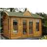 4.0m x 3.0m Reverse Apex Log Cabin With Dormer Roof (double Glazing) + 34mm Machined Logs **includes Free Shingles**