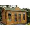 4.0m X 3.0m Reverse Apex Log Cabin With Dormer Roof (double Glazing) + 34mm Machined Logs **includes Free Shingles**