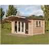 4.0m x 3.0m Apex Log Cabin With Double Doors (double Glazing) + 34mm Machined Logs **includes Free Shingles**