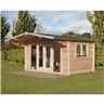 4.0m X 3.0m Apex Log Cabin With Double Doors (double Glazing) + 34mm Machined Logs **includes Free Shingles**