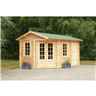 4.0m x 2.8m Corner Apex Log Cabin (double Glazing) + 34mm Machined Logs **includes Free Shingles** - Door Right