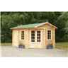 4.0m X 2.8m Corner Apex Log Cabin (double Glazing) + 34mm Machined Logs **includes Free Shingles** - Door Left