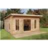 5.0m x 4.0m Large Contemporary Pent Log Cabin (double Glazing) + 44mm Machined Logs **includes Free Shingles**