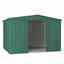 OOS - BACK FEBRUARY 2022 - 10 X 6 Premier Easyfix – Apex – Metal Shed - Heritage Green (3.07m X 1.85m)