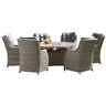 6 Seater - 7 Piece - Deluxe Rattan Elipse Oval Highback Comfort Dining Set - Table With 6 Highback Comfort Chairs Including Cushions - Free Next Working Day Delivery (Mon-Fri)